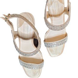 Sliver and Gold Rhinestone Sandals 8.5M